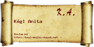 Kégl Anita névjegykártya